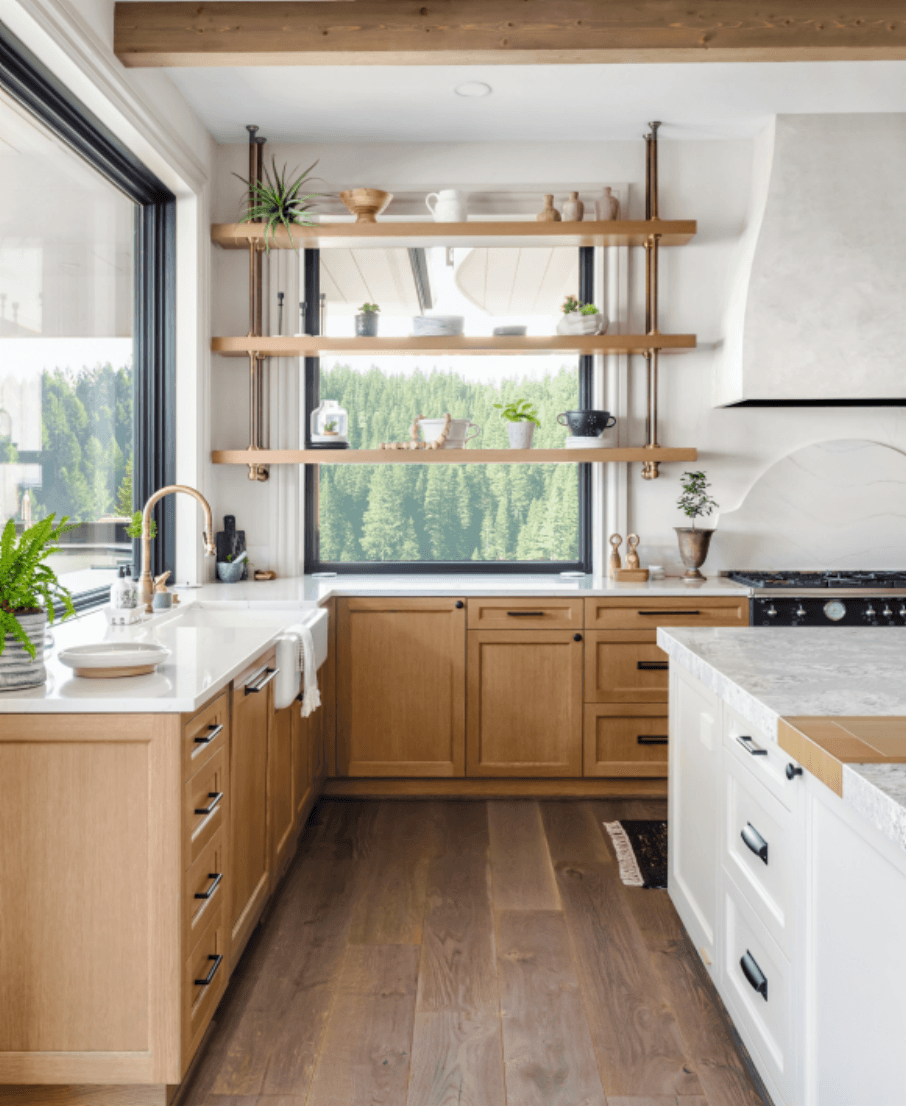 light brown shaker cabinet - modern kitchen - natural lighting